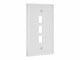 View product image Monoprice 1-Gang Wall Plate for Keystone, 3-Port, White,  4.5&#34;x2.75&#34;x0.2&#34;, w/Screws (White Coated Screw Head) - image 2 of 3