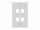 View product image Monoprice Wall Plate for Keystone, 4 Hole - White - image 1 of 3