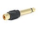 View product image Monoprice 1/4in (6.35mm) TS Mono Plug to RCA Jack Adapter, Gold Plated (Yellow plastic center) - image 2 of 2