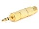 View product image Monoprice Metal 3.5mm TRS Stereo Plug to 1/4in (6.35mm) TRS Stereo Jack Adapter, Gold Plated - image 1 of 2