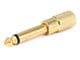 View product image Monoprice Metal 1/4in (6.35mm) TS Mono Plug to 3.5mm TRS Stereo Jack Adapter, Gold Plated - image 1 of 2