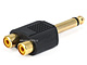 View product image Monoprice 1/4in (6.35mm) TS Mono Plug to 2x RCA Jack Splitter Adapter, Gold Plated - image 2 of 2