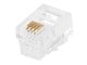View product image Monoprice 6P4C RJ11 Modular Plugs for Flat Solid/Stranded Cable, 1u, 2 Prongs, Clear, 50-Pk - image 1 of 4