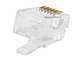 View product image Monoprice 6P6C RJ12 Modular Plugs for Flat Solid/Stranded Cable, 1u, 2 Prongs, Clear, 50-Pk - image 2 of 3