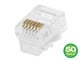 View product image Monoprice 6P6C RJ12 Modular Plugs for Round Solid/Stranded Cable, 1u, 3 Prongs, Clear, 50-Pk - image 2 of 4