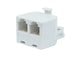View product image Monoprice 6P4C T Adapter, 1x Male to 2x Female, White - image 1 of 3