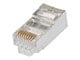 View product image Monoprice Cat6 RJ45 Shielded Modular Plugs for Round Solid/Stranded Cable, 50u, 2 Prongs, Clear, 100-Pk - image 1 of 4