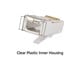 View product image Monoprice Cat6 RJ45 Shielded Modular Plugs for Round Solid/Stranded Cable, 50u, 2 Prongs, Clear, 100-Pk - image 3 of 4