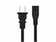 View product image Monoprice Power Cord - Non-Polarized NEMA 1-15P to Non-Polarized IEC 60320 C7, 18AWG, 10A/1250W, 125V, Black, 6ft - image 2 of 6