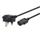 View product image Monoprice Power Cord - BS 1363 (UK) to IEC 60320 C13, 18AWG, 5A/1250W, 250V, 3-Prong, Fused, Black, 6ft - image 1 of 6