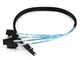 View product image Monoprice 0.5m 30AWG Internal Mini SAS 36pin (SFF-8087) Male w/ Latch to SATA 7pin Female (x4) Forward Breakout Cable - Black - image 1 of 3