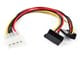 View product image Monoprice 8in 4pin MOLEX Male to 2x 15pin SATA II Female with 90 degree Power Cable - image 1 of 3